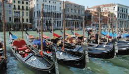 De gondels in Venetië
