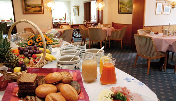 Elke morgen staat er een uitgebreid ontbijtbuffet klaar in Hotel Friederike