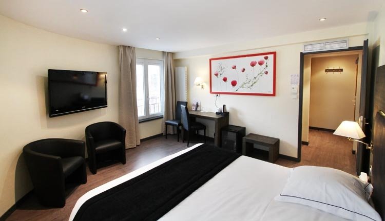 De tweepersoonskamers van Hotel de la Jamagne zijn comfortabel