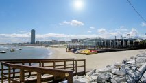 De badplaats en het strand van Cesenatico