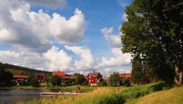 Rode huizen Dalarna regio ©Synöve Borlaug Dufva imagebank.sweden.se